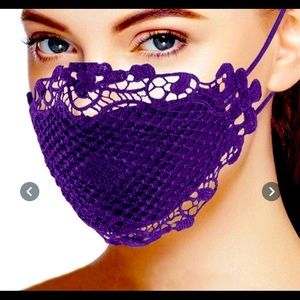 Purple crochet mask with liner